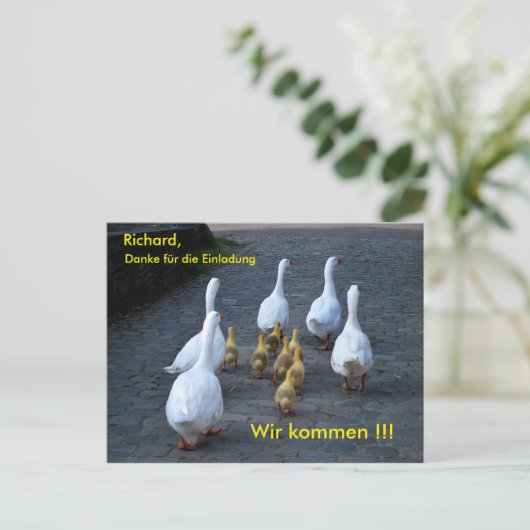 Wir kommen briefkaart (Staand voorkant)