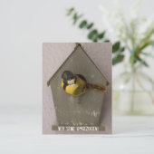 Wir sind umgezogen! - Postkarte (Vogelhaus) Briefkaart (Staand voorkant)