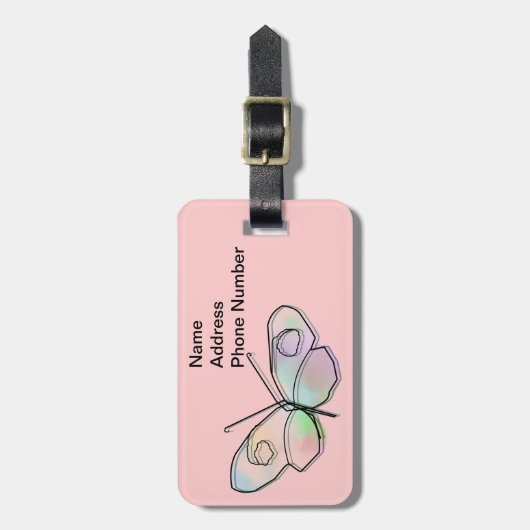 Wire Butterfly Bagagelabel (Voorkant verticaal)