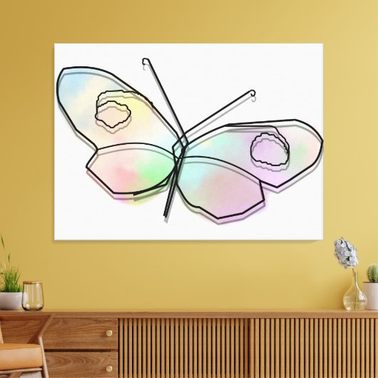 Wire Butterfly Canvas Afdruk (Insitu (Woonkamer))