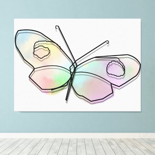 Wire Butterfly Canvas Afdruk (Insitu (Houten vloer))