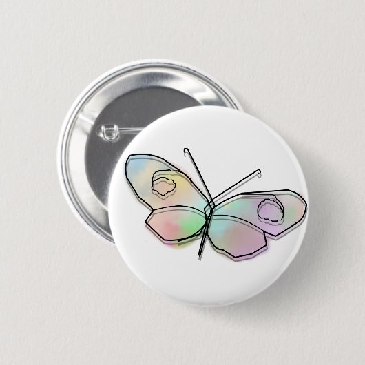 Wire Butterfly Ronde Button 5,7 Cm (Voorkant /achterkant)