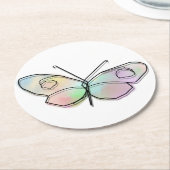 Wire Butterfly Ronde Kartonnen Onderzetter (Gebogen)