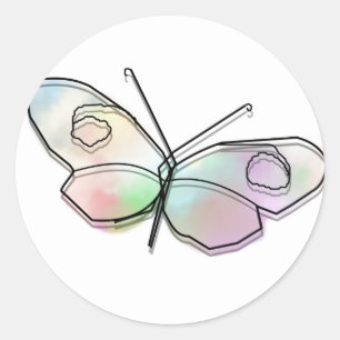 Wire Butterfly Ronde Sticker