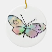 Wire Butterfly Round Keramisch Ornament (Voorkant)