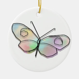 Wire Butterfly Round Keramisch Ornament