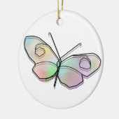 Wire Butterfly Round Keramisch Ornament (Links)