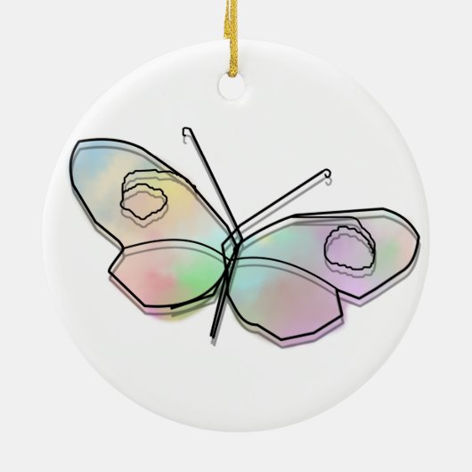 Wire Butterfly Round Keramisch Ornament (Achterkant)