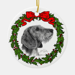 Wire Coat Dachshund Art van Glenda S. Harlan Keramisch Ornament