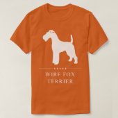 Wire Fo Terrier Dog White Silhouette Premium  T-shirt (Design voorkant)