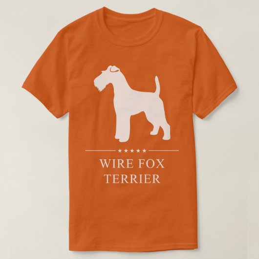 Wire Fo Terrier Dog White Silhouette Premium T-shirt (Design voorkant)