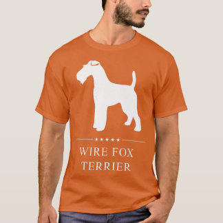 Wire Fo Terrier Dog White Silhouette Premium  T-shirt