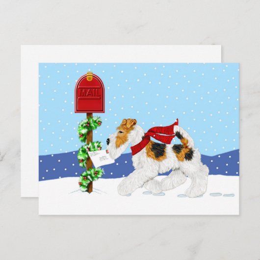 Wire Fox Kerstmail Feestdagenkaart (Voorkant / Achterkant)