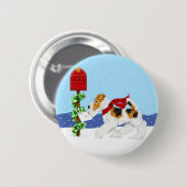 Wire Fox Kerstmail Ronde Button 5,7 Cm (Voorkant /achterkant)