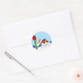 Wire Fox Kerstmail Ronde Sticker (Envelop)