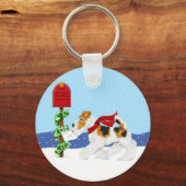 Wire Fox Kerstmail Sleutelhanger (Voorkant)