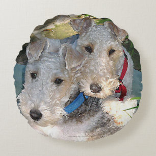 Wire Fox shiitische Love Rond Kussen