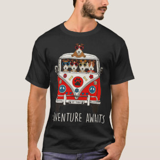 Wire Fox Terrier Adventure wacht op Artwork T-shirt