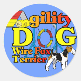 Wire_Fox_Terrier_Agility_ Ronde Sticker