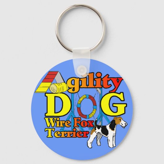 Wire_Fox_Terrier_Agility_ Sleutelhanger (Voorkant)