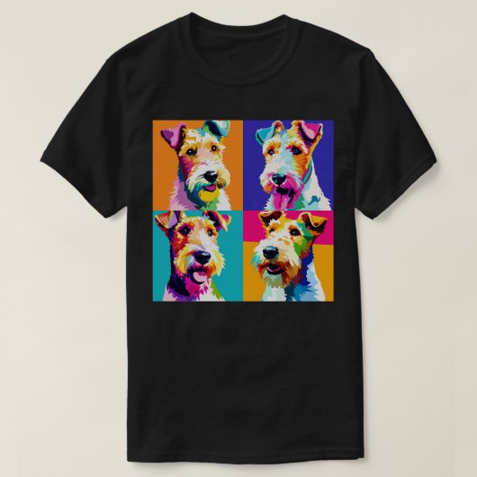 Wire Fox Terrier Art Hondenliefhebber Cadeaus 2 T-shirt (Design voorkant)