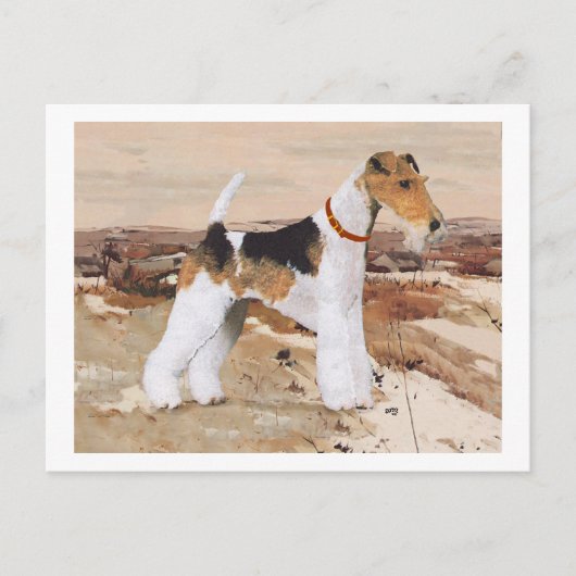 Wire Fox Terrier Autumn Briefkaart (Voorkant)
