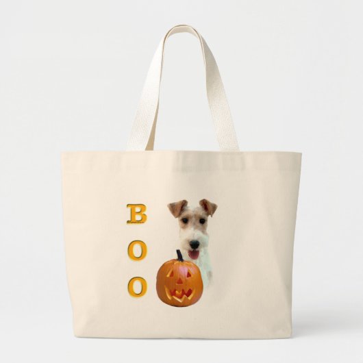 Wire Fox Terrier Boo Grote Tote Bag (Voorkant)