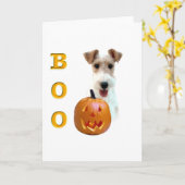 Wire Fox Terrier Boo Kaart (Gele Bloem)