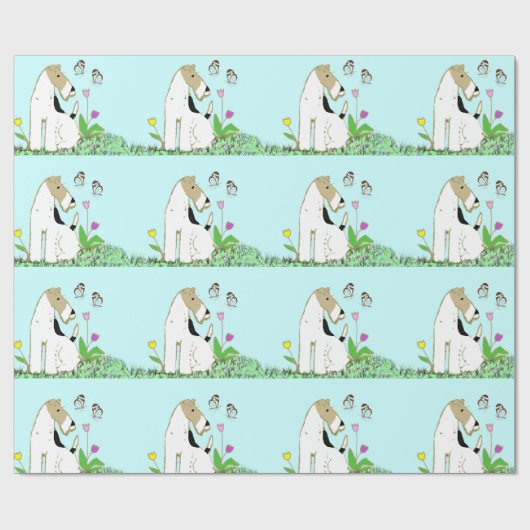 Wire Fox Terrier & Butterfly Cadeaupapier (Vlak)