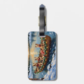 Wire Fox Terrier Christmas Boat Holiday Bagagelabel (Achterkant verticaal)