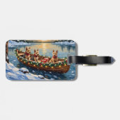 Wire Fox Terrier Christmas Boat Holiday Bagagelabel (Achterkant horizontaal)