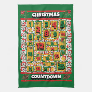 Wire Fox Terrier Countdown Kerstmis Advent Honden Theedoek