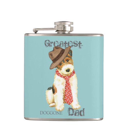 Wire Fox Terrier Dad Heupfles (Voorkant)