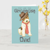 Wire Fox Terrier Dad Kaart (Gele Bloem)