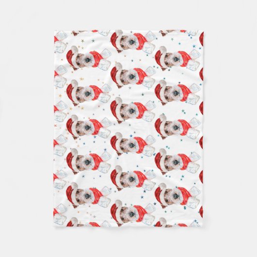 Wire Fox Terrier Dog Breed Christmas Stars Fleece Deken (Voorkant)