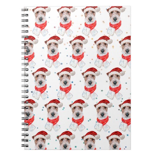 Wire Fox Terrier Dog Breed Christmas Stars Notitieboek (Voorkant)