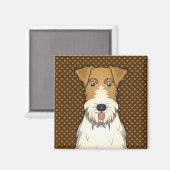 Wire Fox Terrier Dog Cartoon Paws Magneet (Voorkant / Achterkant)
