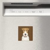 Wire Fox Terrier Dog Cartoon Paws Magneet (Insitu (Vaatwasser))
