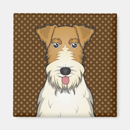 Wire Fox Terrier Dog Cartoon Paws Magneet (Voorkant)