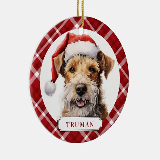 Wire Fox Terrier Dog Ceramic Circle Ornament (Rechts)