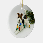Wire Fox Terrier Dog Ceramic Ornament (Rechts)