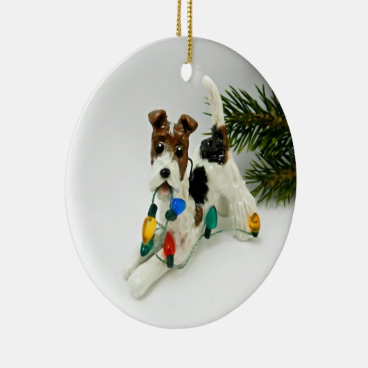 Wire Fox Terrier Dog Ceramic Ornament (Rechts)