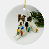 Wire Fox Terrier Dog Ceramic Ornament (Voorkant)