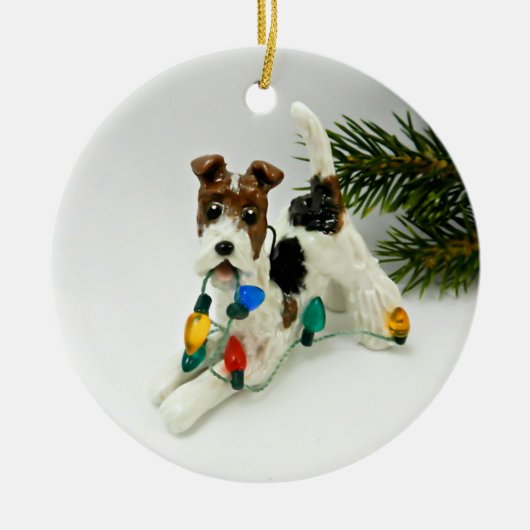 Wire Fox Terrier Dog Ceramic Ornament (Voorkant)