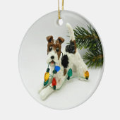 Wire Fox Terrier Dog Ceramic Ornament (Links)