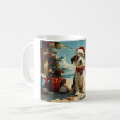Wire Fox Terrier Dog Christmas  Beach Koffiemok (Voorkant links)