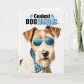 Wire Fox Terrier Dog Coolest Dad Vaderdag Feestdagen Kaart (Voorkant)