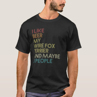 Wire Fox Terrier Dog Eigenaar Beer Lover Funny Vin T-shirt