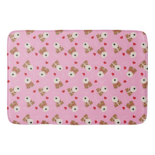 Wire Fox Terrier Dog Heart Glasses roze Badmat