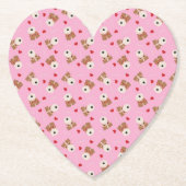Wire Fox Terrier Dog Heart Glasses roze Kartonnen Onderzetters (Voorkant)